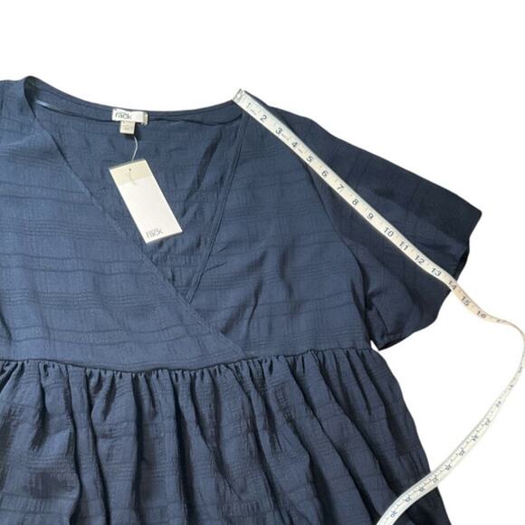 Nordstrom Rack Textured Babydoll Tunic Cover-Up Dress Navy Blue Short Small NWT - Picture 6 of 9